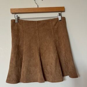 Le Clair De Lune Brown Pleat Ruffled Mini Skirt Pp